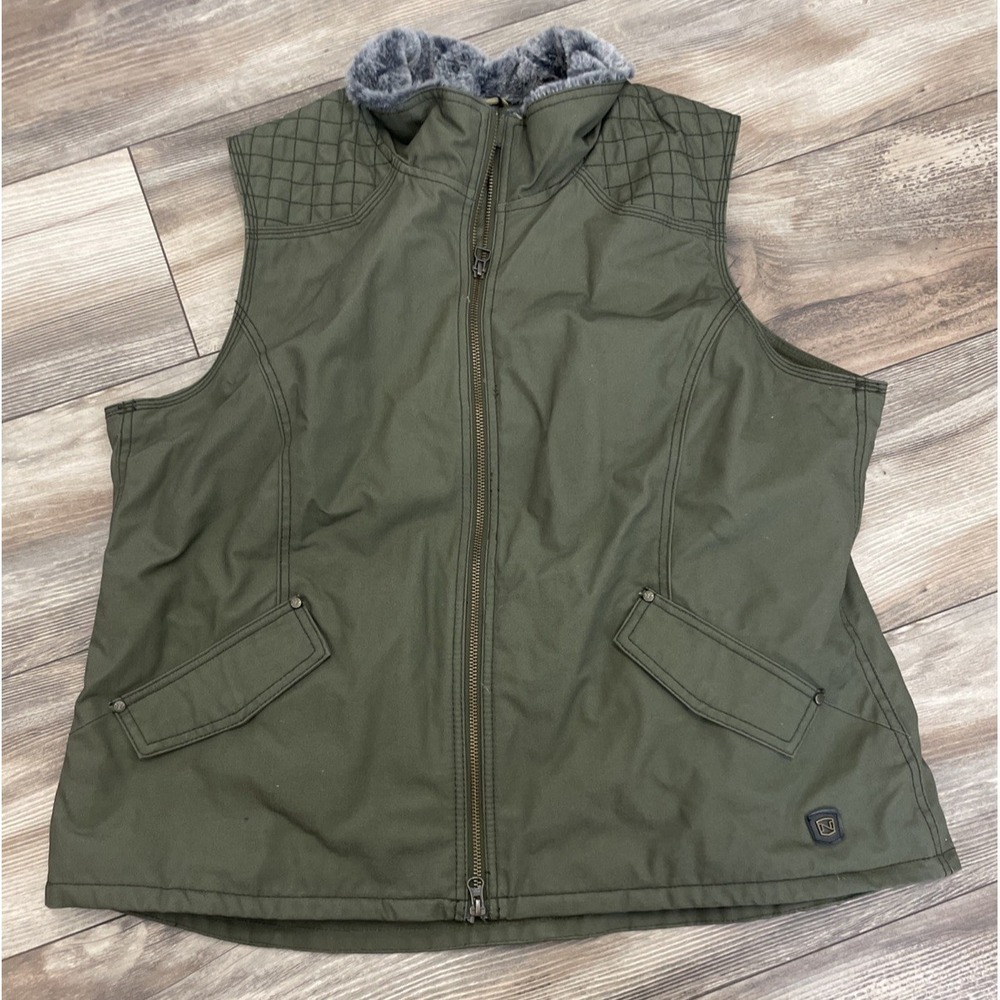 Noble Outfitters Vest Women's‎ Large Equestrian Canvas Vest Green Western Wear